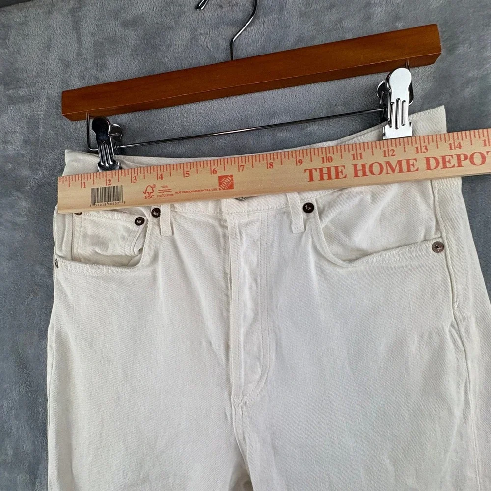 AGOLDE Riley Crop High Rise Straight Leg Jeans Sz.‎ 27 White/Cream Summer Luxury